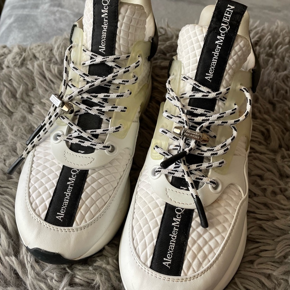 Alexander McQueen White and Black Men's Sneakers